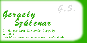 gergely szklenar business card